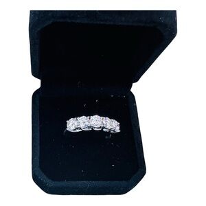 Moissanite 5 Stone Ring 2.5 Carats Size 9 925 Silver Diamond Test Shown!